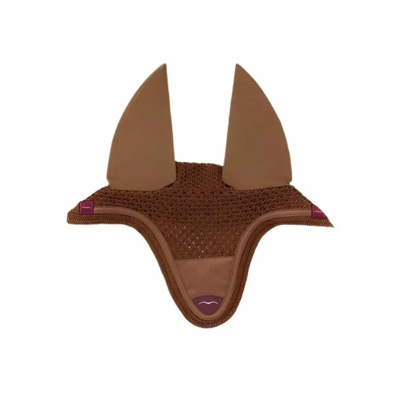 Outlet - Bonnet pour chevaux bordure droit camel Bonnets Pour Chevaux