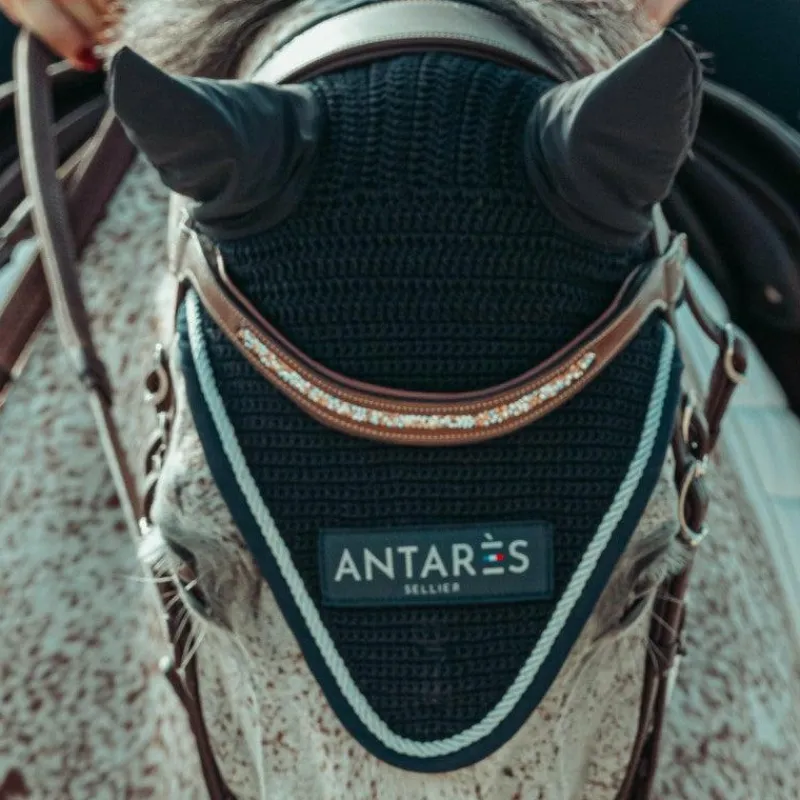 Bonnets Pour Chevaux*Antarès Sellier - Bonnet crochet Logo Écusson Marine