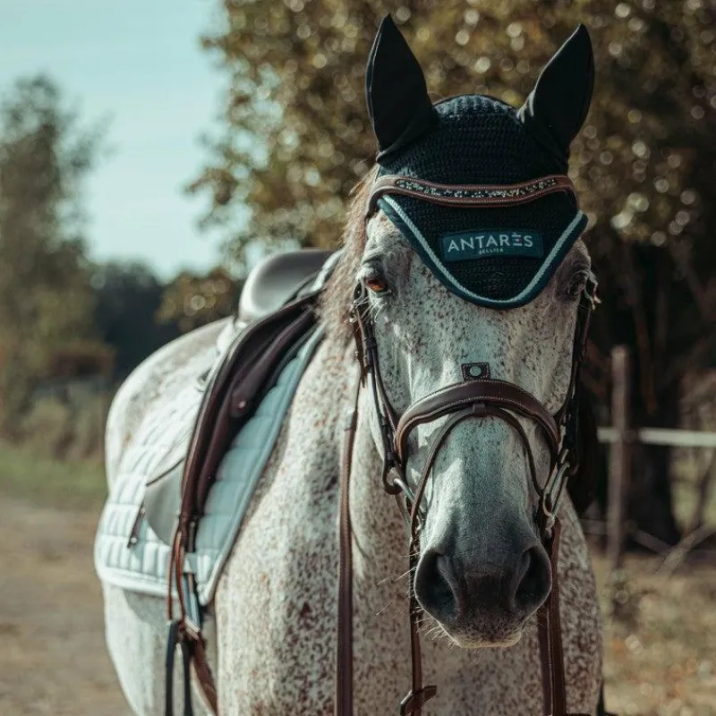 Bonnets Pour Chevaux*Antarès Sellier - Bonnet crochet Logo Écusson Marine