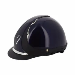 Sale - Casque premium vernis bleu/ bleu Casques D'Équitation À Visière Standard|Casques D'Équitation