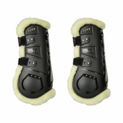 Cso|Guêtres Ouvertes Poneys*Back On Track - Guêtres ouvertes mouton synthétique Airflow x2 Noir