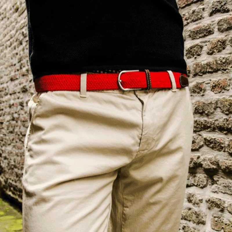 Ceintures*Billybelt - Ceinture tressée élastique Rouge grenade