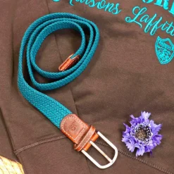 Hot - Ceinture tressée élastique Bleu Caraïbe Ceintures