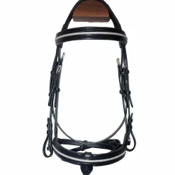 Bridons*Canter - Bridon muserolle croisée Mylord / argent Noir