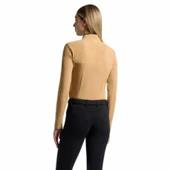 T-Shirts Et Baselayers*Cavalleria Toscana - Baselayer manches longues femme Perforated Jersey Inserts tan Beige