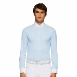 Polos Et Chemises|Polos Et Chemises*Cavalleria Toscana - Chemise manches longues homme Bleu