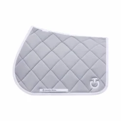 Best - Tapis de selle Diamond Quilted Jersey light grey et blanc Tapis De Selle Poneys|Tapis Cso/ Mixtes