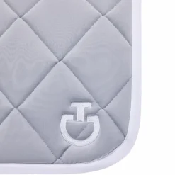 Best - Tapis de selle Diamond Quilted Jersey light grey et blanc Tapis De Selle Poneys|Tapis Cso/ Mixtes