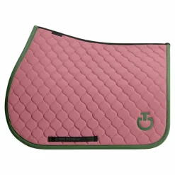 New - Tapis de selle Circular Quilted candy pink/ forest green Tapis De Selle Poneys|Tapis De Selle