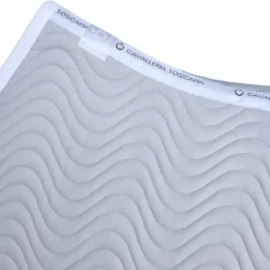 Discount - Tapis de selle Double Orbit Wave Quilted light grey et blanc Tapis De Selle Poneys|Tapis De Selle