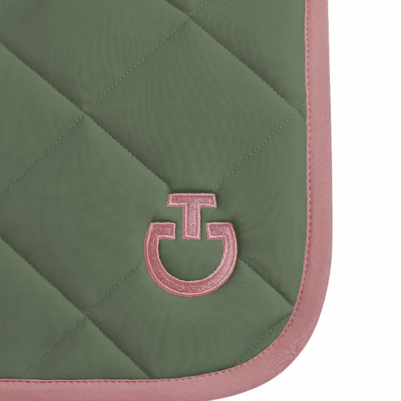 Tapis Cso/ Mixtes|Tapis De Selle*Cavalleria Toscana - Tapis de selle Diamond Quilted Jersey forest green/ candy pink Vert