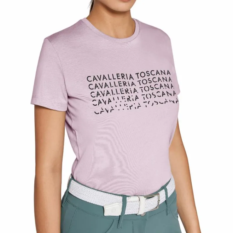 T-Shirts Et Baselayers*Cavalleria Toscana - T-shirt manches courtes femme Break Off coton sakura Rose