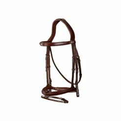 Bridons Poneys|Bridons*Dyon - Bridon muserolle combinée New English Collection Havane