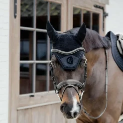 Bridons Poneys|Bridons*Dyon - Bridon muserolle combinée Tressé Pull Back Noir