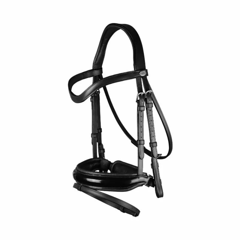 Bridons Poneys|Bridons*Dyon - Bridon muserolle combinée large vernie Working By Noir
