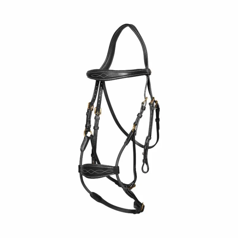 Clearance - Bridon muserolle hybride élastique D Collection Bridons Poneys|Bridons