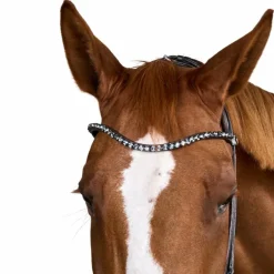 Outlet - Bridon muserolle large Round avec frontal à cristaux Bridons Poneys|Bridons