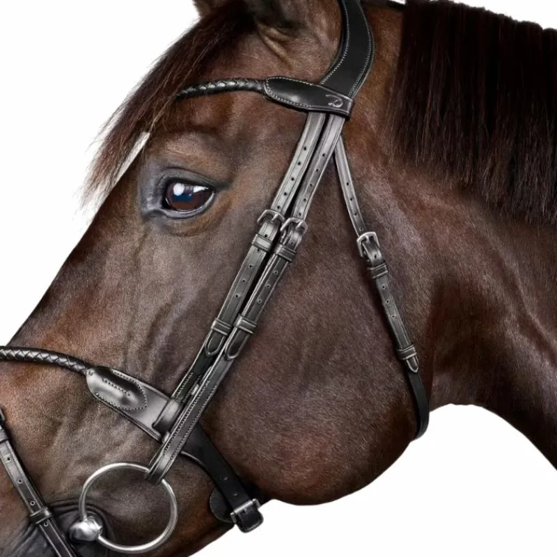 Bridons*Dyon - Bridon tressé avec noseband amovible New English Collection Noir