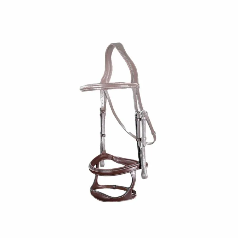 Accessoires De Bridons Poneys|Muserolles*Dyon - Double muserolle US Collection brun Marron
