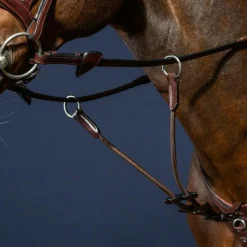 Sale - Fourchette de martingale à anneaux élastique New English Collection brun Enrênements Poneys|Martingales