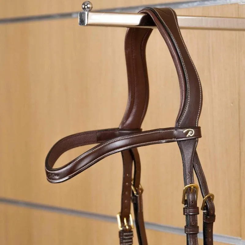Clearance - Frontal en V cuir plat D Collection Accessoires De Bridons Poneys|Frontaux