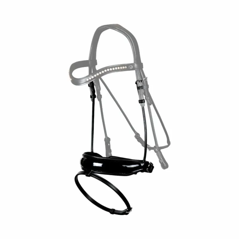 New - Muserolle combinée large Pull-back vernie New English Collection Muserolles