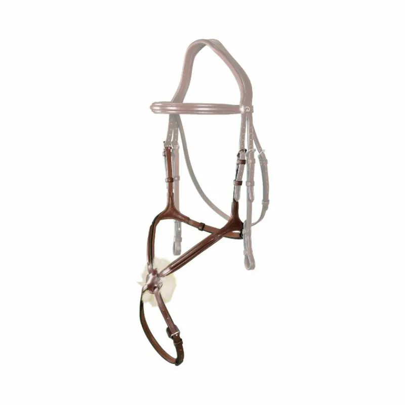 Accessoires De Bridons Poneys|Muserolles*Dyon - Muserolle croisée New English Collection brun Marron
