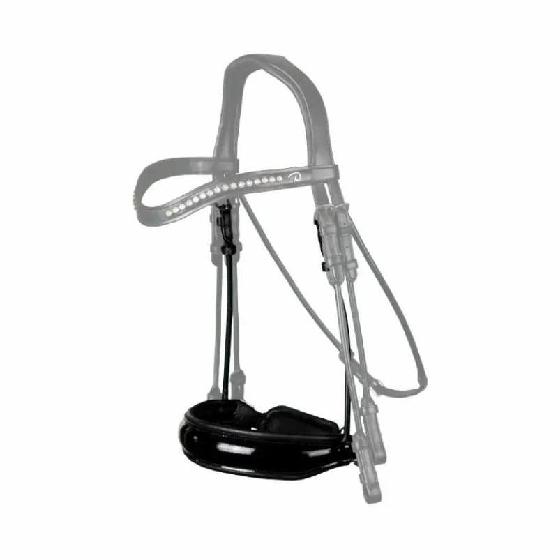 Muserolles*Dyon - Muserolle large fermeture pull-back vernie Rond Leather Collection Noir