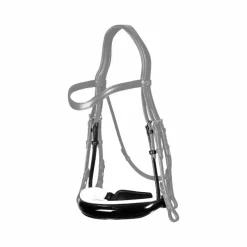 Accessoires De Bridons Poneys|Muserolles*Dyon - Muserolle vernie rembourrage blanc New English Collection Noir