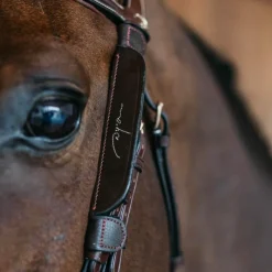 Outlet - Oeillières Focus cuir brun Accessoires De Bridon