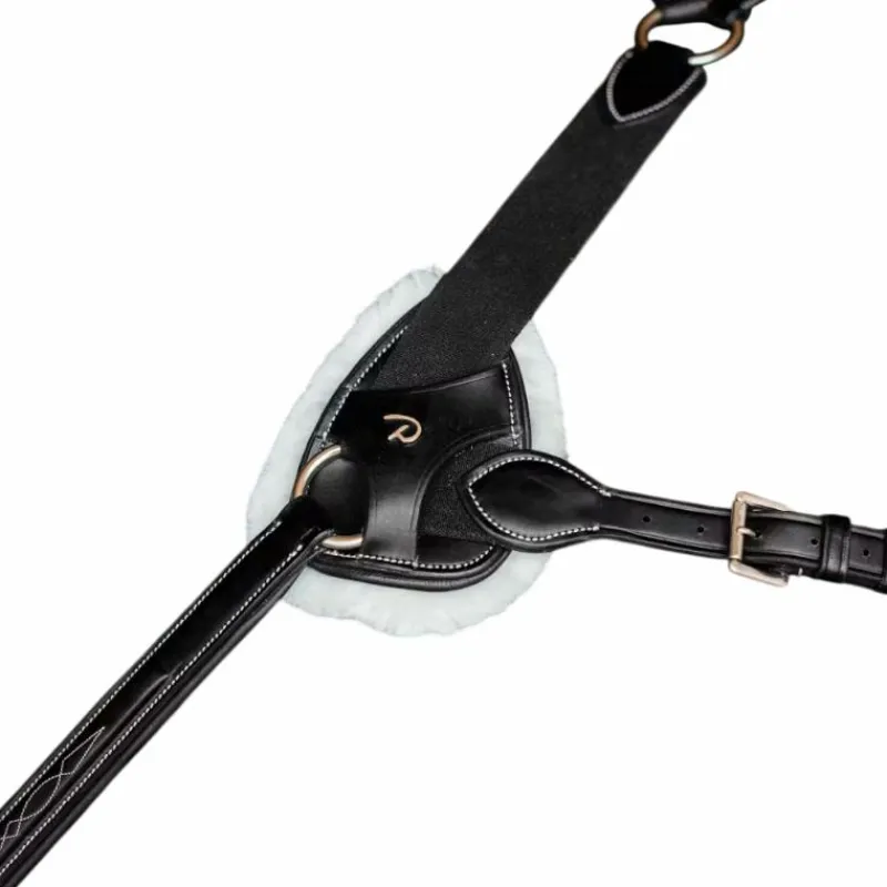 Colliers De Chasse*Dyon - Pad de protection en peau de mouton vegan collier de chasse 5 points D Noir