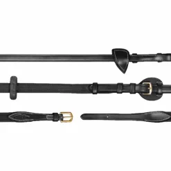 Rênes Et Arrêtoirs De Rênes Poneys|Rênes Et Arrêtoirs De Rênes*Dyon - Rênes ajustables 5/8 D Collection Noir