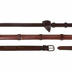 Rênes Et Arrêtoirs De Rênes Poneys|Rênes Et Arrêtoirs De Rênes*Dyon - Rênes caoutchouc 1/2 avec 7 arrêtoirs Working by brun Marron