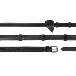 Rênes Et Arrêtoirs De Rênes Poneys|Rênes Et Arrêtoirs De Rênes*Dyon - Rênes caoutchouc 1/2 avec 7 arrêtoirs Working by Noir