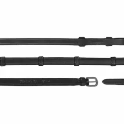 Rênes Et Arrêtoirs De Rênes Poneys|Rênes Et Arrêtoirs De Rênes*Dyon - Rênes de bride tout cuir avec 7 arrêtoirs 5/8 Working by Noir