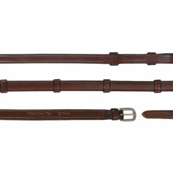 Rênes Et Arrêtoirs De Rênes Poneys|Rênes Et Arrêtoirs De Rênes*Dyon - Rênes de bride tout cuir avec 7 arrêtoirs 5/8 Working by brun Marron