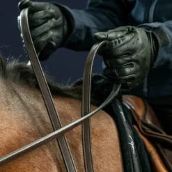 Rênes Et Arrêtoirs De Rênes Poneys|Rênes Et Arrêtoirs De Rênes*Dyon - Rênes de bride tout cuir 1/2 New English Collection Noir