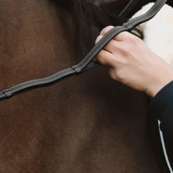 Rênes Et Arrêtoirs De Rênes Poneys|Rênes Et Arrêtoirs De Rênes*Dyon - Rênes en cuir à poignées Collection Working by Dy'on Noir