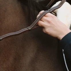 Outlet - Rênes en cuir à poignées Collection Working by Dy'on Rênes Et Arrêtoirs De Rênes Poneys|Rênes Et Arrêtoirs De Rênes