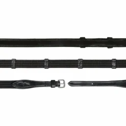 Clearance - Rênes en tissu 5/8 avec 9 arrêtoirs (sans stopper) New English Collection Rênes Et Arrêtoirs De Rênes Poneys|Rênes Et Arrêtoirs De Rênes