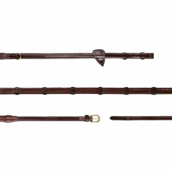 Rênes Et Arrêtoirs De Rênes Poneys|Rênes Et Arrêtoirs De Rênes*Dyon - Rênes Howlett en caoutchouc 1/2 avec 7 arrêtoirs D Collection brun Marron