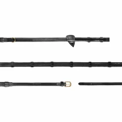 Rênes Et Arrêtoirs De Rênes Poneys|Rênes Et Arrêtoirs De Rênes*Dyon - Rênes Howlett en caoutchouc 1/2 avec 7 arrêtoirs D Collection Noir