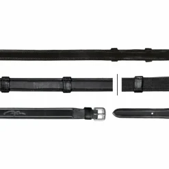 Rênes Et Arrêtoirs De Rênes Poneys|Rênes Et Arrêtoirs De Rênes*Dyon - Rênes hunter grip avec 7 arrêtoirs 5/8 (sans stopper) New English Collection Noir