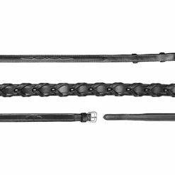 Rênes Et Arrêtoirs De Rênes Poneys|Rênes Et Arrêtoirs De Rênes*Dyon - Rênes tressées 5/8 US Collection Noir