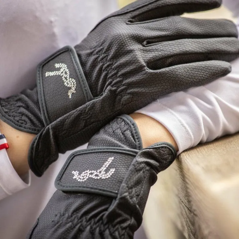 Gants D'Équitation|Gants D'Équitation*Eden by Pénélope - Gants Prisma Strass enfant Noir
