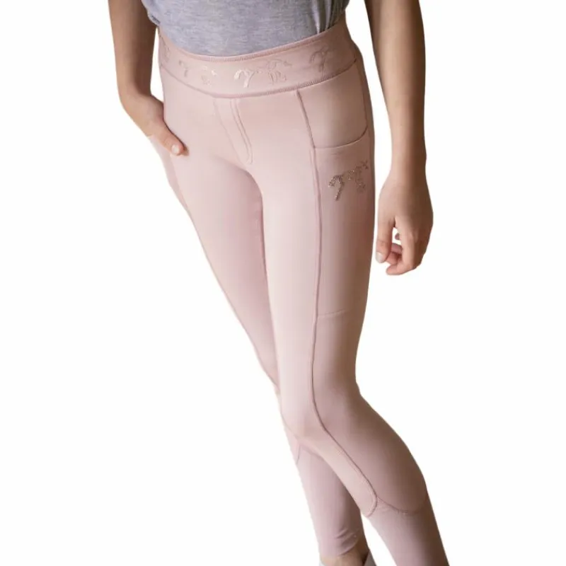 Online - Legging d'équitation fille Delphe pull-on poudré Enfant Pantalons D'Équitation