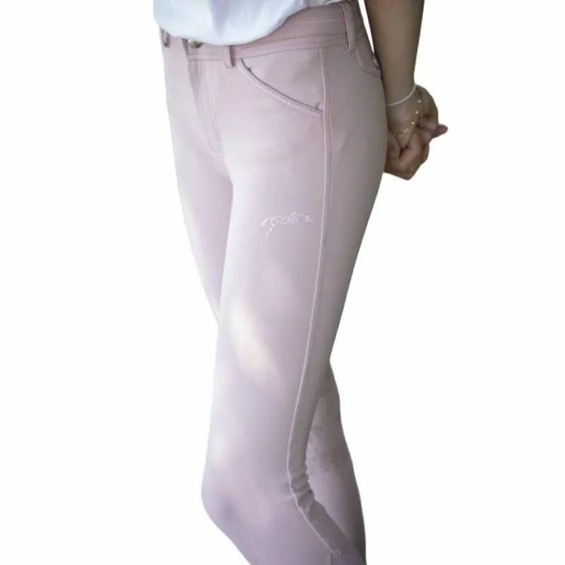 Discount - Pantalon d'équitation fille Élégance poudré Enfant Pantalons D'Équitation