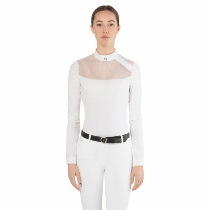 Polos Et Chemises*Ego7 - Polo de concours manches longues femme Nina Blanc
