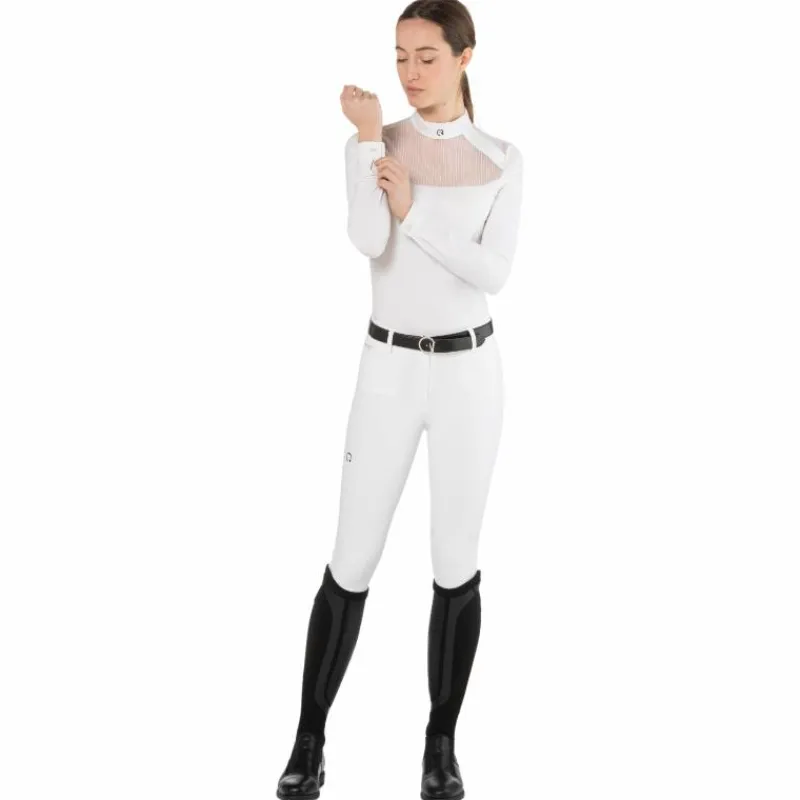 Polos Et Chemises*Ego7 - Polo de concours manches longues femme Nina Blanc