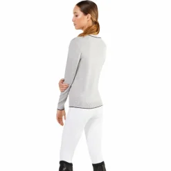 Pulls Et Gilets*Ego7 - Pull manches longues femme V-Neck melange grey Gris